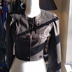 NWOTSz 0 Bebe cropped puff sleeve jacket $129